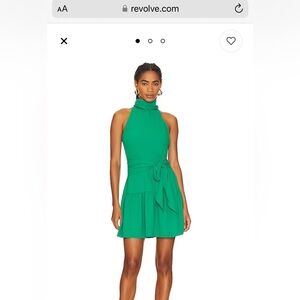 Amanda Uprichard Bowden Mini Dress in Dark Green